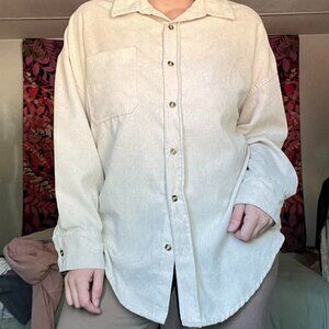 Cream and tan corduroy button up only worn once in mint condition